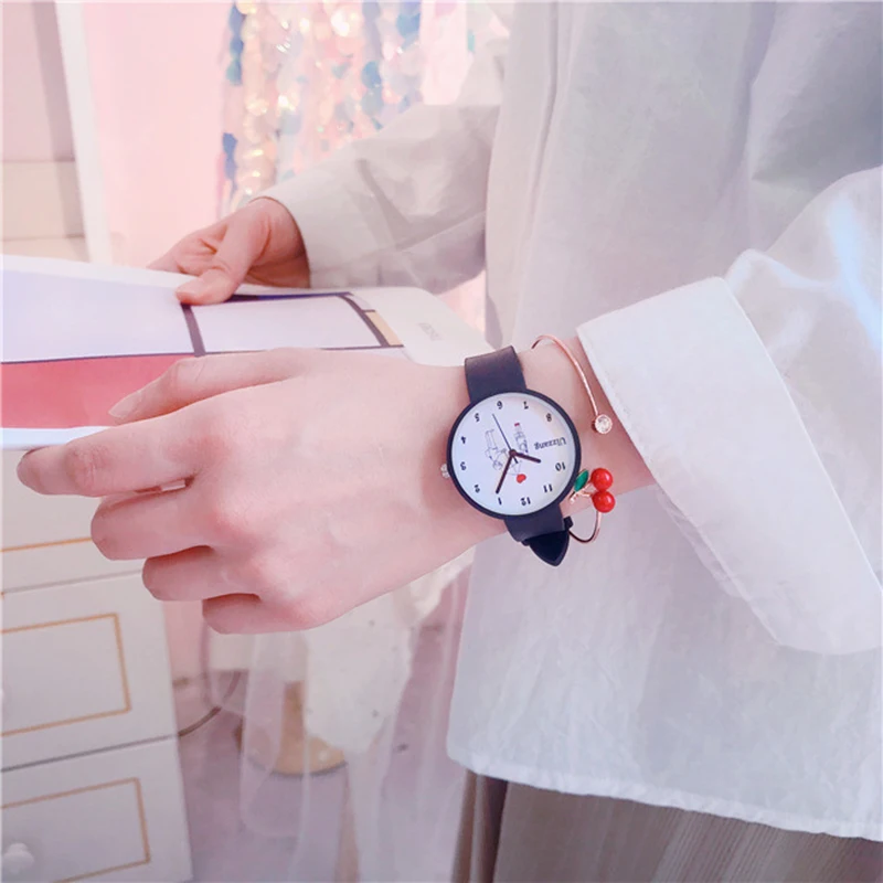 Милые женские часы в Корейском стиле Женские повседневные с силиконовым