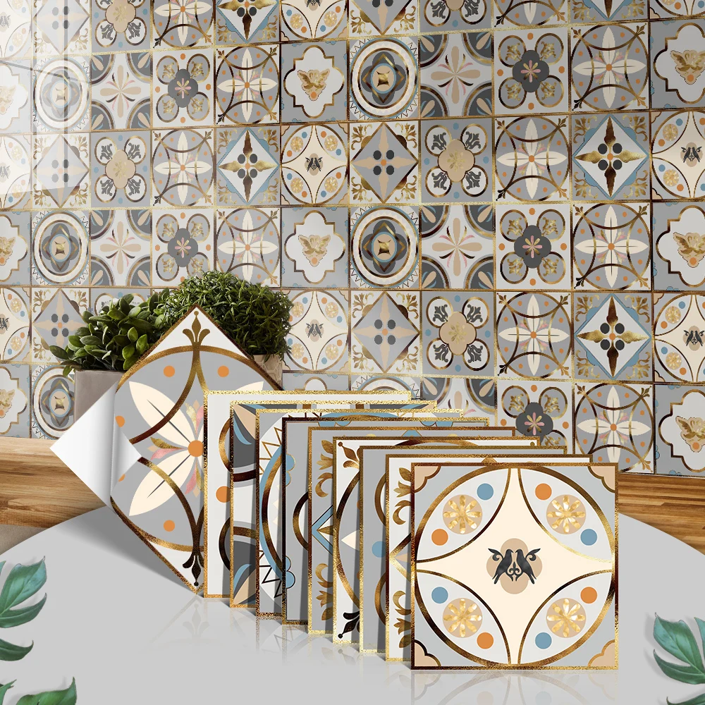 Красочный Узор керамическая 3d настенная наклейка самоклеящаяся плитка наклейки