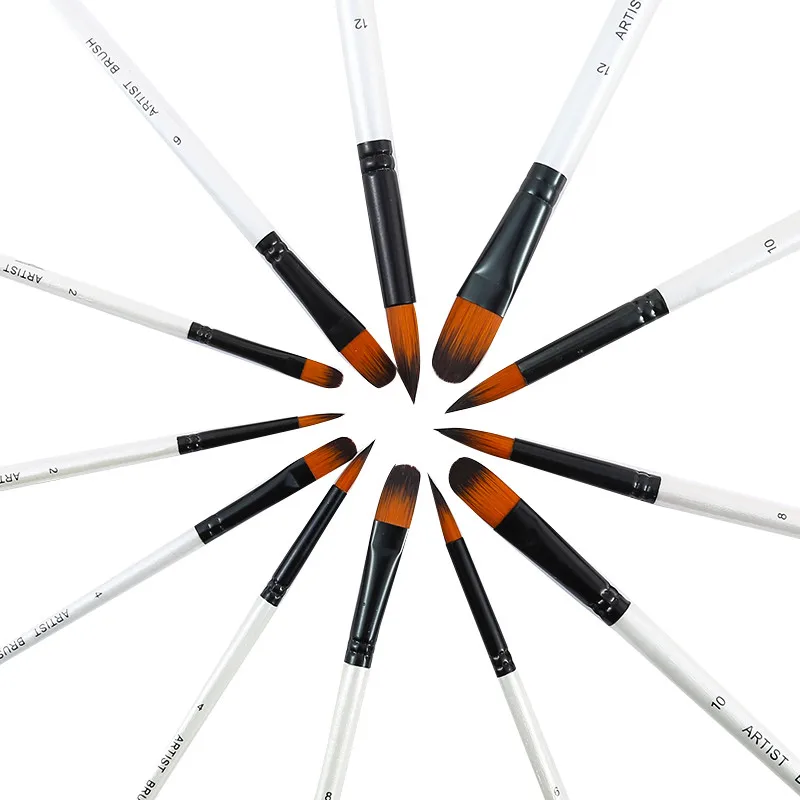 6 шт набор нейлоновых волосяных деревянная ручка акварель кисть для рисования