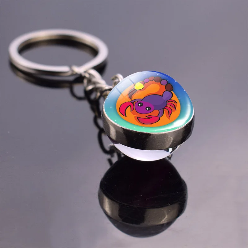 Брелки для ключей с 12 созвездиями из мультфильма Рак Овен Телец близнецы Козерог