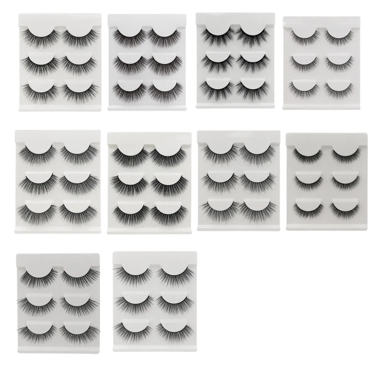 30 Pairs Reusable Eyelash Multipack 3D Soft Faux Mink False Eyelashes Handmade Wispy Fluffy Long Lashes Natural Eye Makeup Tools | Красота и