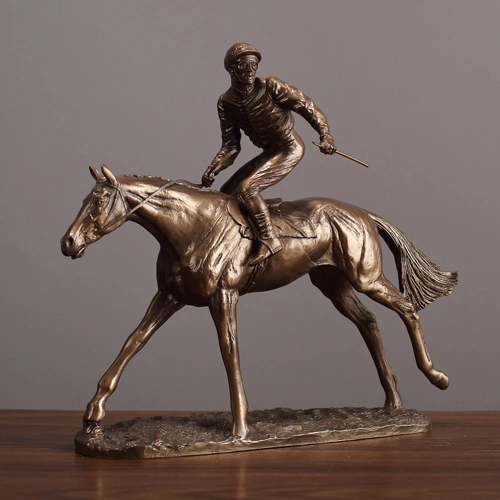 

Jockey Horse Resin Crafts Office Small Decorations Living Room Bogu Frame Home Soft Ornaments Furnishings Opening Gift