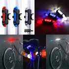 IP67 Водонепроницаемый USB Перезаряжаемые 5 светодиодный горный велосипед светильник полноцветное высоко Яркость Безопасность Предупреждение велосипед хвост сзади светильник