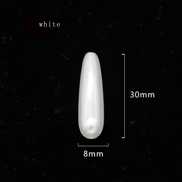 8x30mm white 100p 6x10 мм 6x14 мм 8x15 мм 8x20 мм 8x30 мм слеза/груша слоновая кость/белый пришить имитация жемчужные для изготовления украшений бисерные бусины-спейсеры для самостоятельного изготовления - Цвет: 8x30mm white
