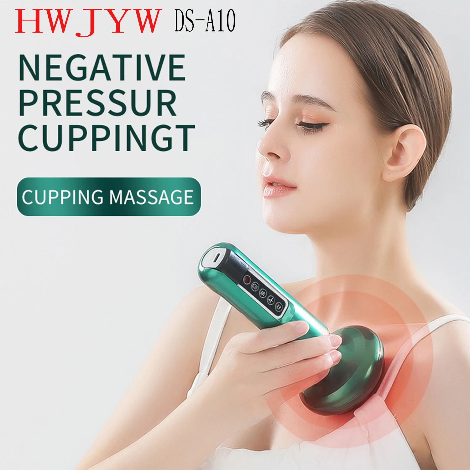 Electric Cupping massage LCD Display Guasha Scraping EMS Body massager Vacuum Cans Suction Cup IR Heating Fat Burner Slimming