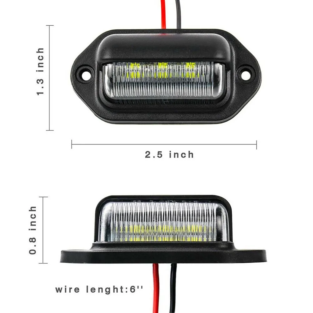 

4x 12V-24V 6000K 1.8W Red 6 LED Car License Plate Light Step Light Door Light For Motorcycles Boats High Quality Car Lights