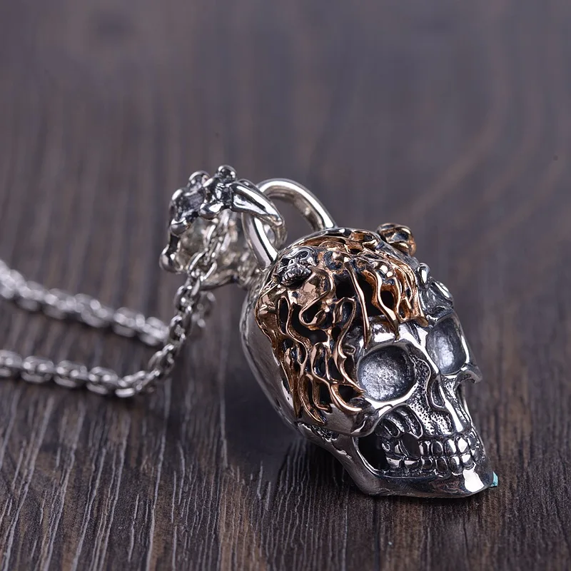 Высококачественные подвески в виде черепа для мужчин из тайского серебра и