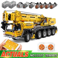 mould king 13107 high tech app rc motor power mobile crane mk ii model kits large model building blocks bricks 42009 toys gifts