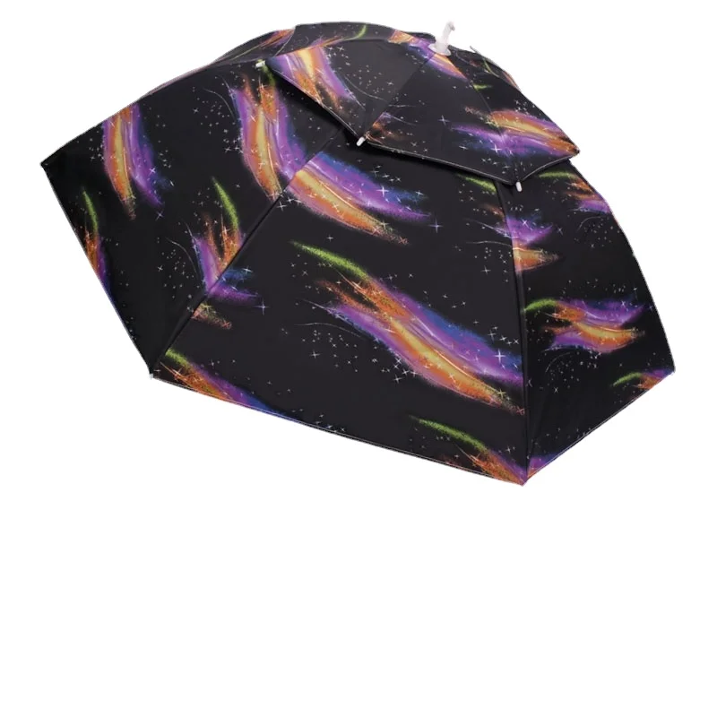 Satin Al Rüzgar Geçirmez Güneş Kafa şemsiye çift Balıkçılık Veranda şemsiye şapka Mini Açık şemsiye Playa Plegable Ev ürünleri BE50WC