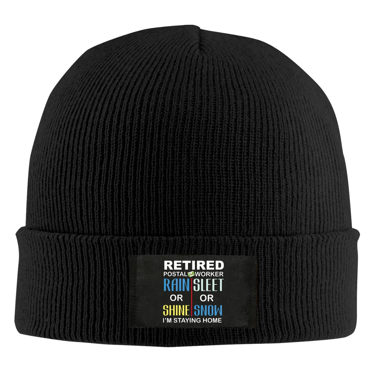 

Retired Postal Worker Rain Beanie Hats For Men Women With Designs Winter Slouchy Knit Skull Cap