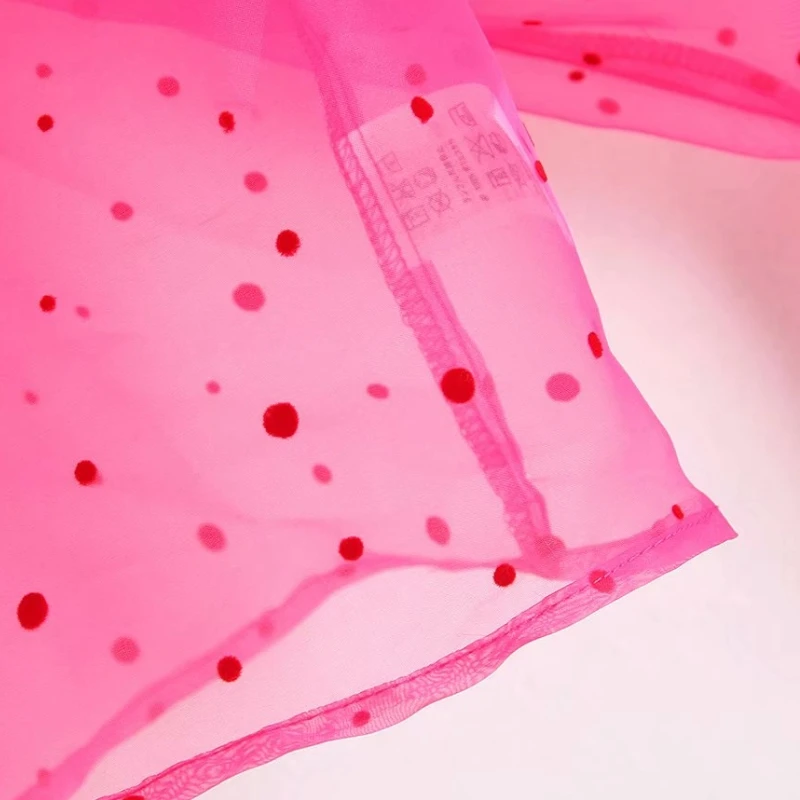 2019 женские сексуальные прозрачные горошек узор Повседневная органза Женская