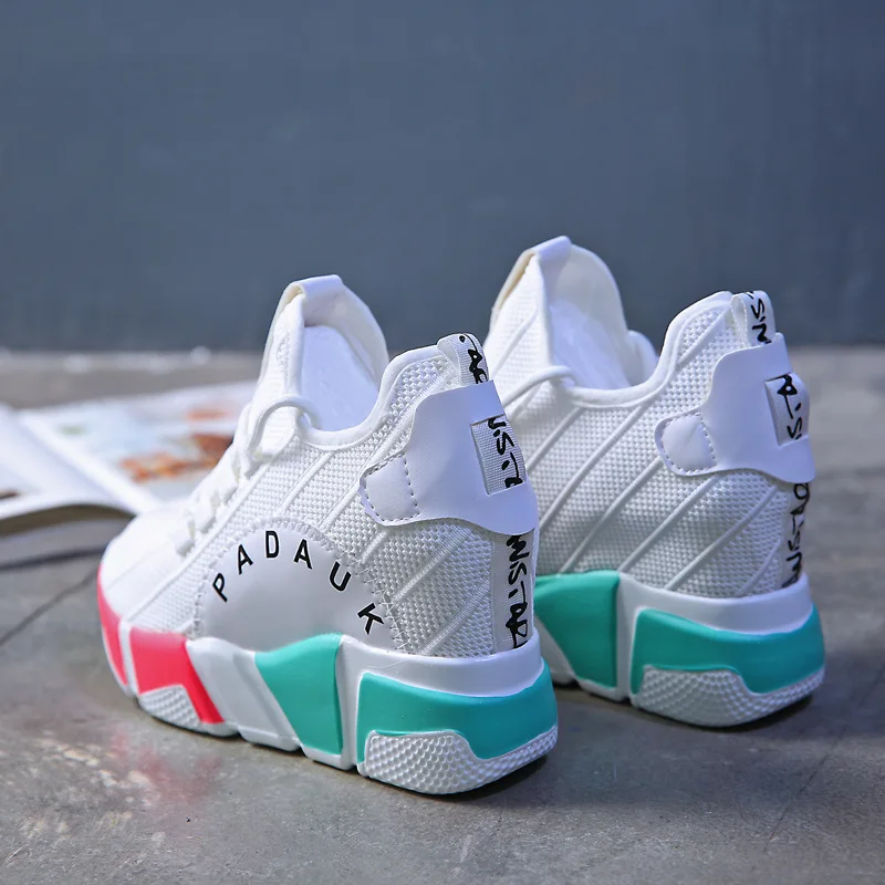 

2020 new heightened women's shoes fashion casual round head color matching sports women's shoes