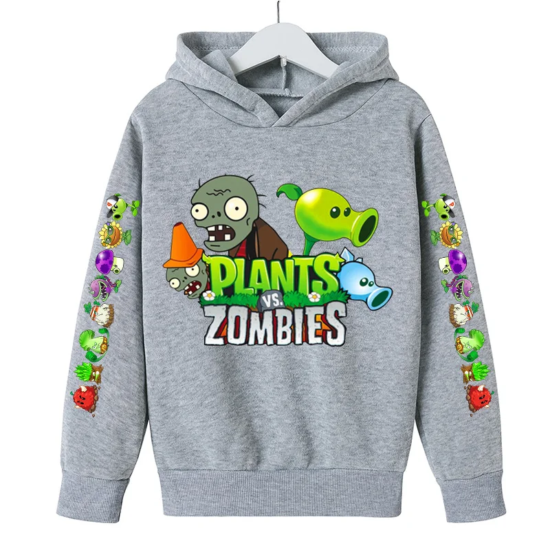 

Children Plants Vs Zombies Funny Print Harajuku Cotton Hoodies Kids Cartoon Game Clothes Girl Boy Casual Autumn Winter Pullover