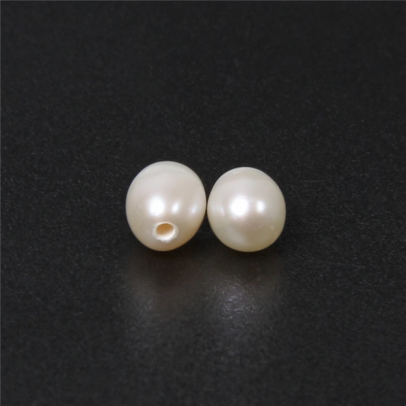 

6-7mm Half Drilled Hole Loose Pearl Beads Natural Freshwater Earring Pearls Beads For DIY Jewelry Making Craft Accessories 10PCS