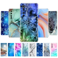 for xiaomi mi note 10 lite case 6 47inch soft silicon tpu back phone cover on note10 lite bag marble snow flake winter christmas
