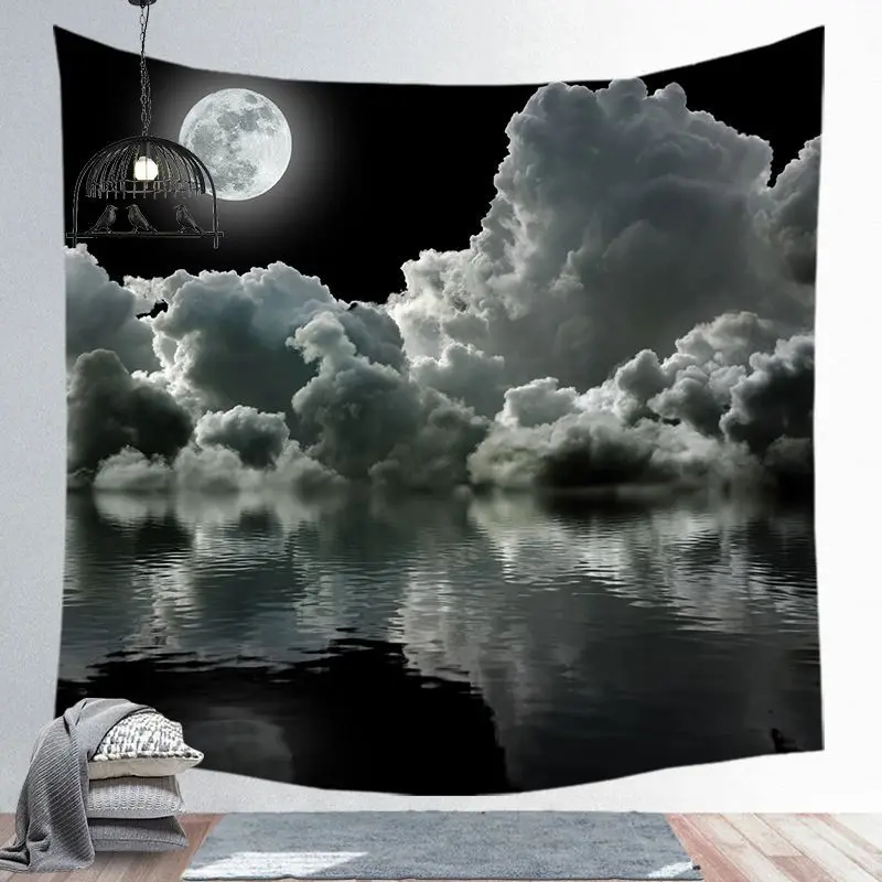 Moon гобелен с изображением звезд принтом Мандала в богемном стиле стене висит