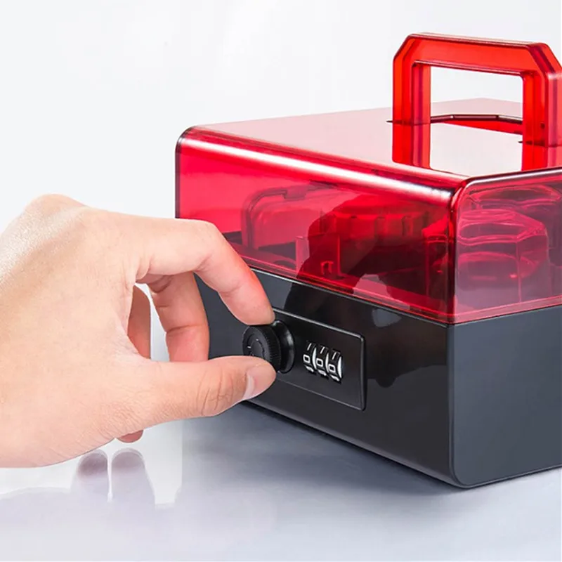 

Ящик-органайзер прозрачный с замком, 5 ячеек