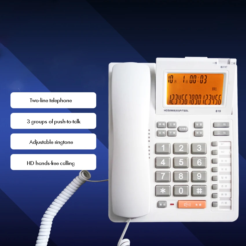 corded telephone home landline phone with speakerphone caller id corded telephone clear sound for homeofficehotel free global shipping