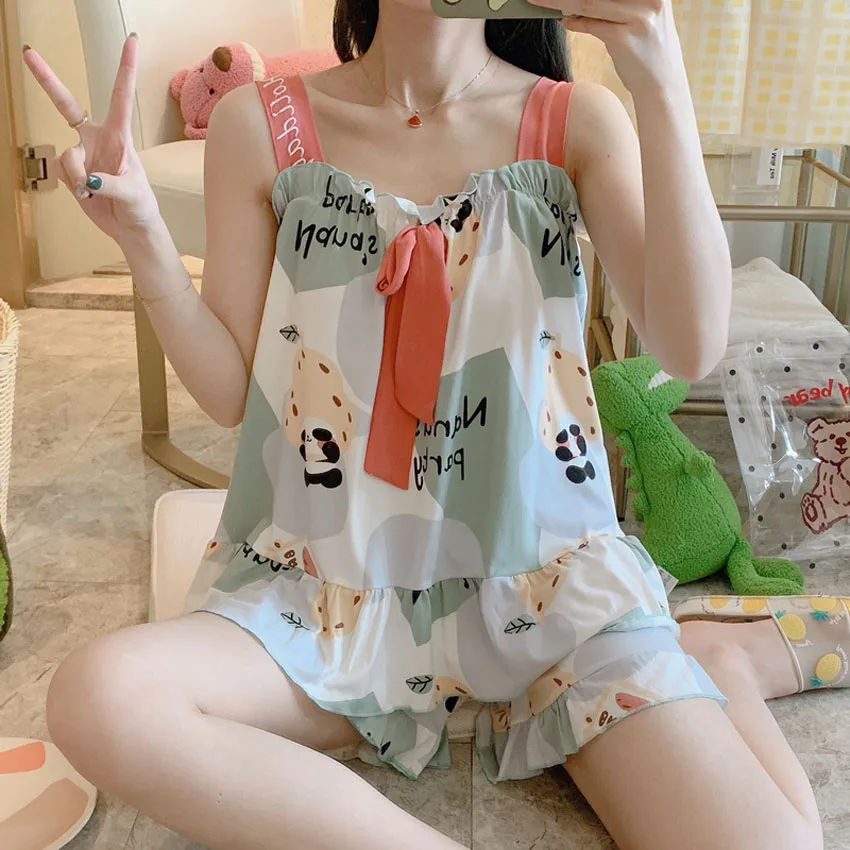Корейская японская версия милая Пижама для женщин Kawaii мультяшный пижамный
