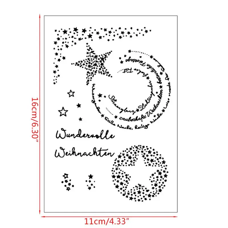 

German Star DIY Silicone Clear Stamp Cling Seal Scrapbook Embossing Album Decor