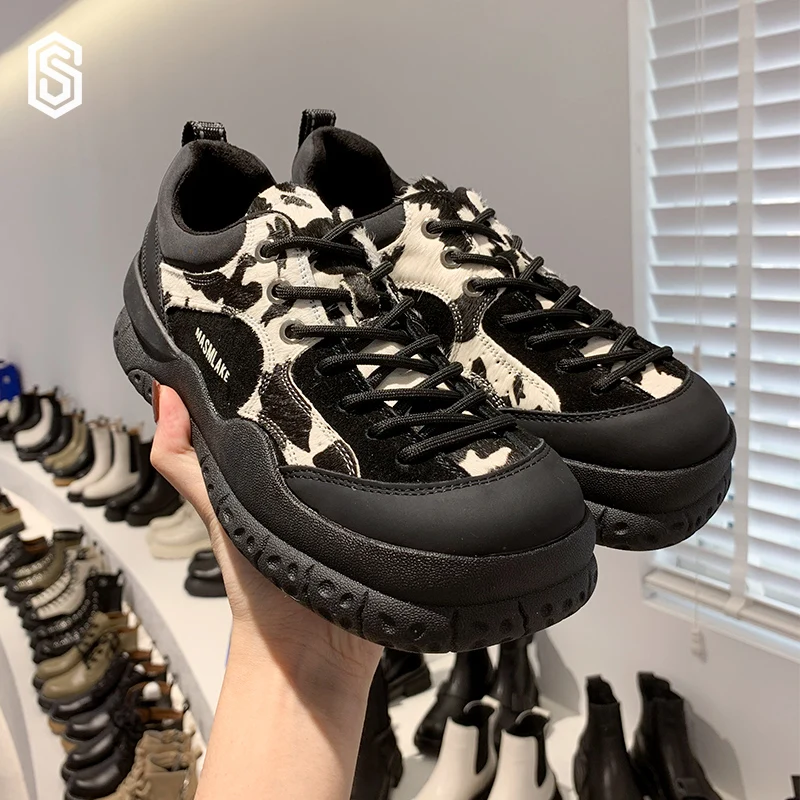 womans 2022 spring/summer new ins thick bottom all-match comfortable breathable zebra pattern sneakers Leopard sneaker shoes