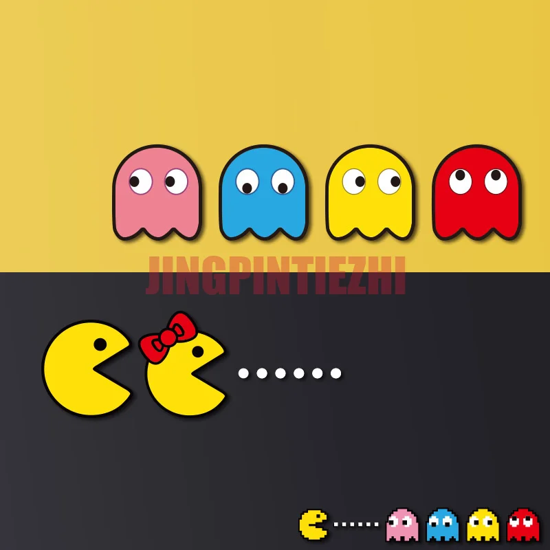 

Cartoon Decals Exterior Accessories Colorful Pacman Car Sticker Window Hellaflush Decal Bomb JDM Cartoon Vinyl Stickers