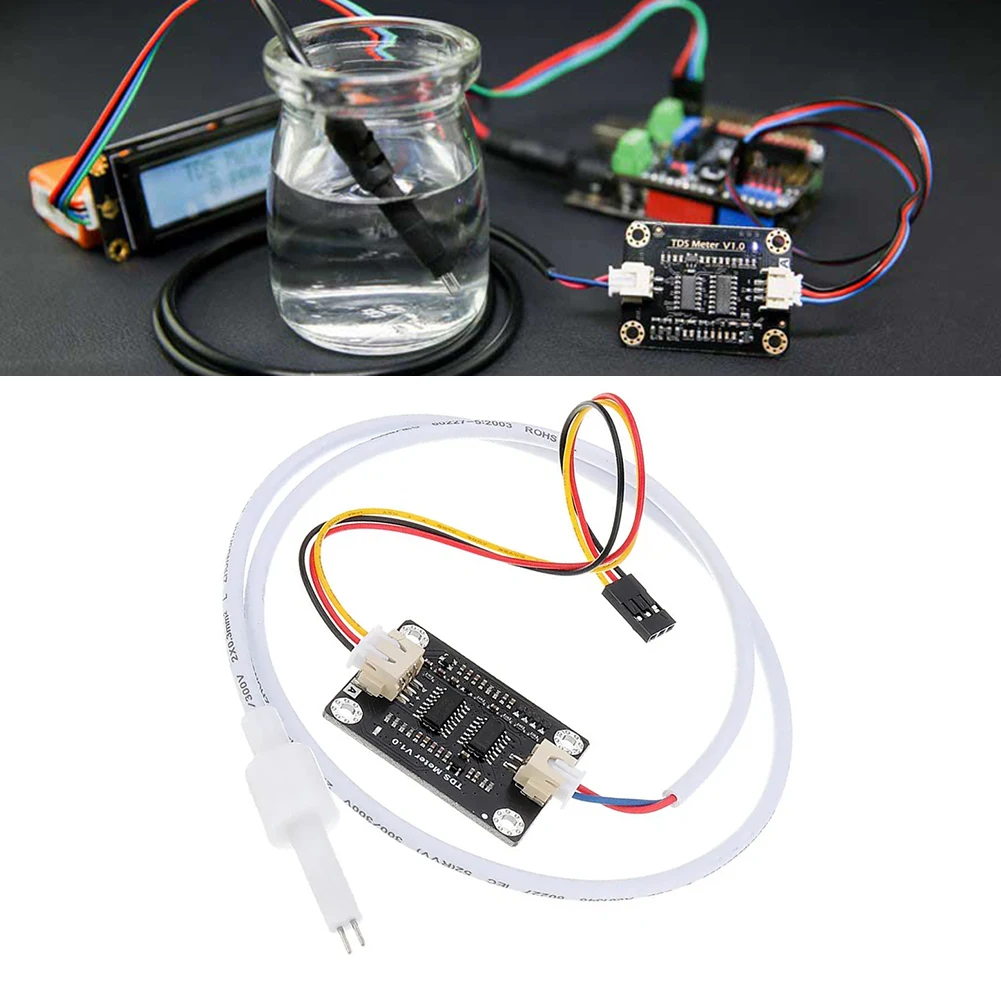 

TDS Sensor Meter ABS Material Portable Water Conductivity Sensor Analog Water Cleanliness Liquid Quality Tester with 2 cables