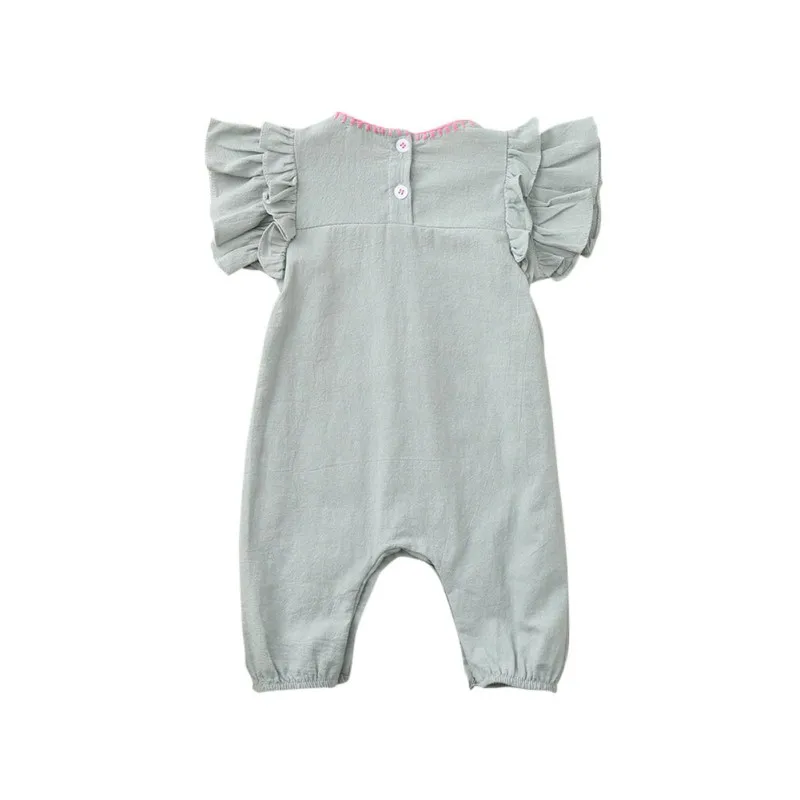 

Комбинезон с оборками на рукавах для новорожденных девочек, комбинезон, наряды, одежда, 2021