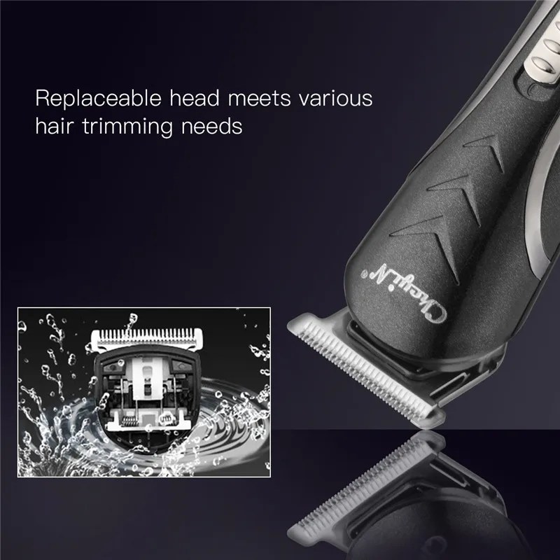 

Professional Electric Hair Clipper Rechargeable Hair Trimmer Lightweight Design With 4 Limit combs Black Carbon Steel Blade