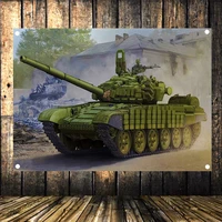 hd canvas print art flag banner mural tapestry wall stickers home decor ww ii tank battle old photo retro military poster b2
