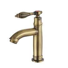 Antique Brass Bathroom Basin Faucets Solid Copper Sink Mixer Single Cold/Handle Deck Mounted Kitchen Lavatory Taps Chrome