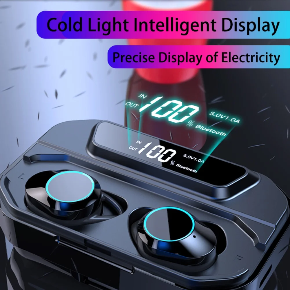 Bluetooth наушники TWS с цифровым светодиодным дисплеем и поддержкой 5 0|Наушники