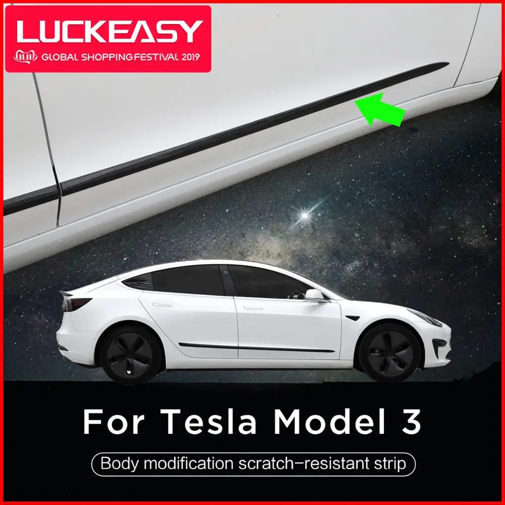 LUCKEASY автомобиль из нержавеющей стали отделка хвоста для Tesla модель 3- хвост ворота Отделка 1 компл