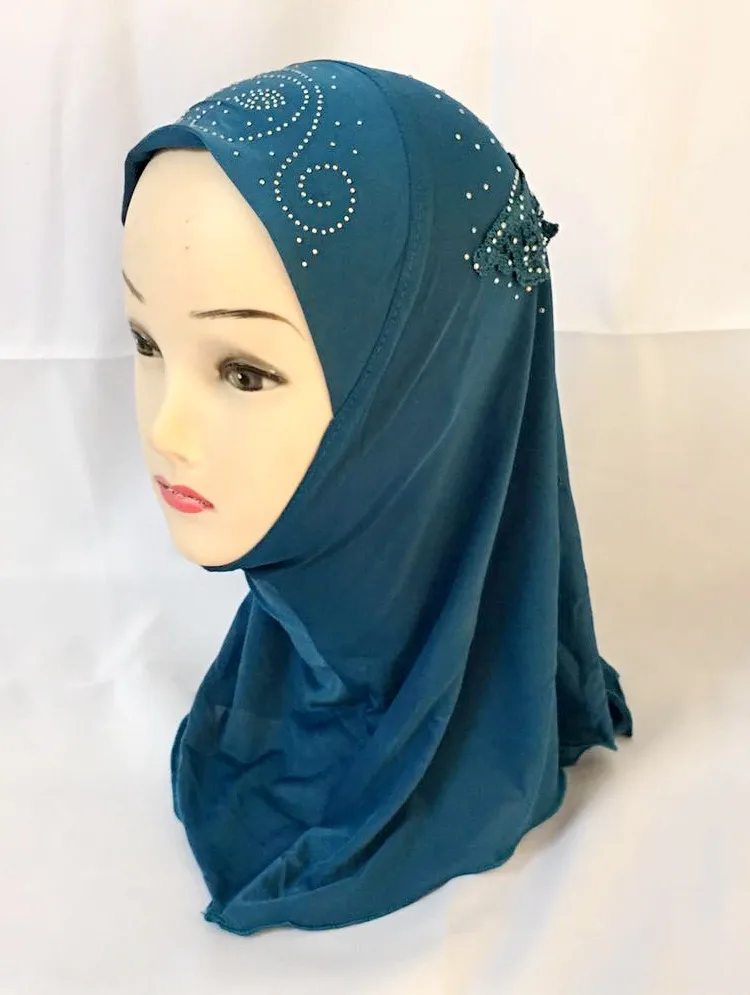 Tassel DarkBlue Мусульманский красивый хиджаб для девочек, исламский шарф в арабском стиле, шали с цветочным узором - Цвет: Tassel DarkBlue
