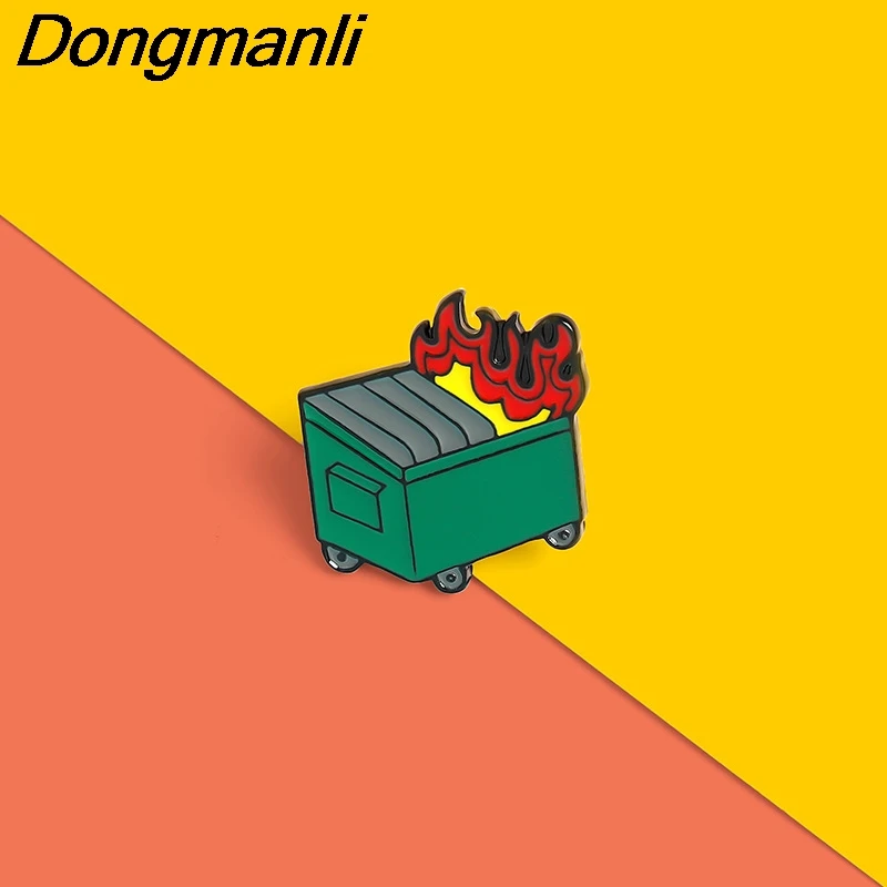 

BG394 Dongmanli Fire Funny Cartoon Enamel Pins Badges for Backpack Collar Lapel Pin Hat Jewelry Gifts for Friends