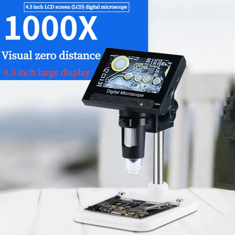 

1000X Digital Electronic Microscope Portable 3M VGA Microscopes kit 4.3"HD LCD PCB Motherboard Repair Endoscope Magnifier Camera