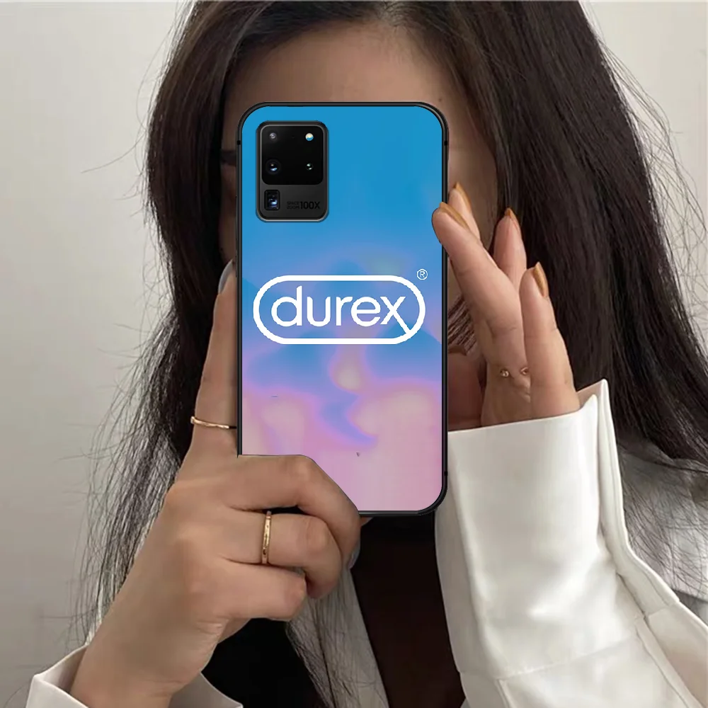 

Durexs Brand Phone Case For Samsung Galaxy S 7 21 Note 8 9 10 20 E FE Ultra Plus black Shell Fashion Hoesjes Silicone Back