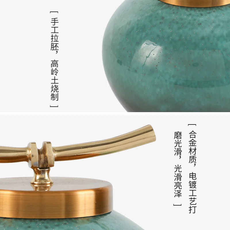 

New Chinese Green Ceramic Decoration Office Study Living Room Living Room Earthenware Home Decorations