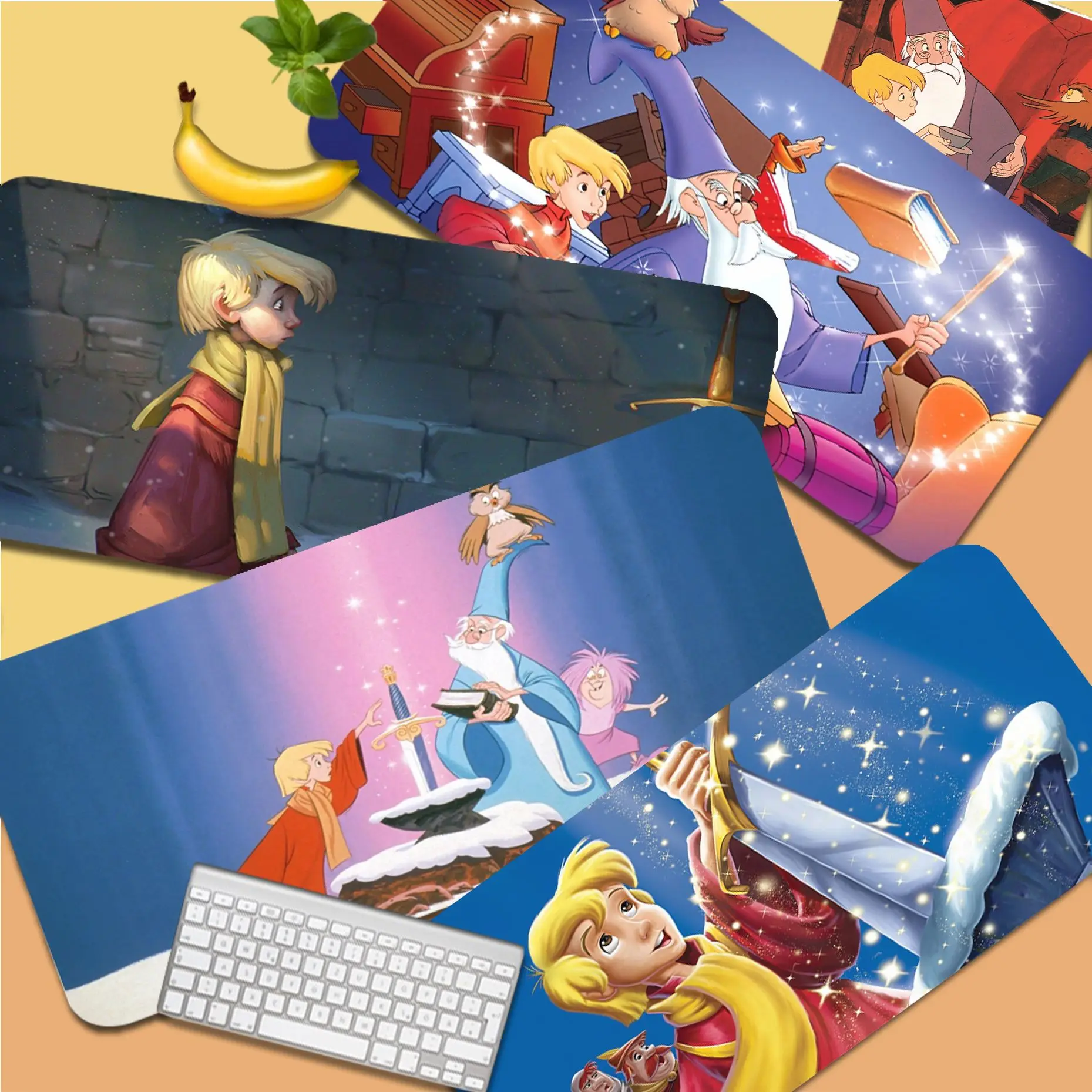 

Disney The Sword in the Stone Customized laptop Gaming mouse pad Size for large Edge Locking Speed Version Game Keyboard Pad