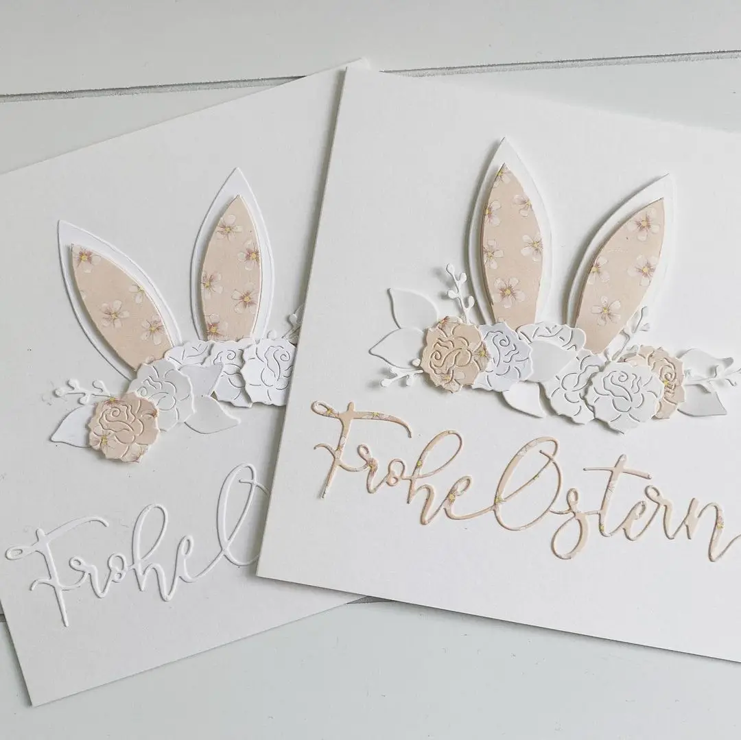 

Butterfly Bunny Ears Wreath Greeting Card 2021 New Metal Cutting Die DIY Scrapbooking Easter Craft Embossing Making Stencil