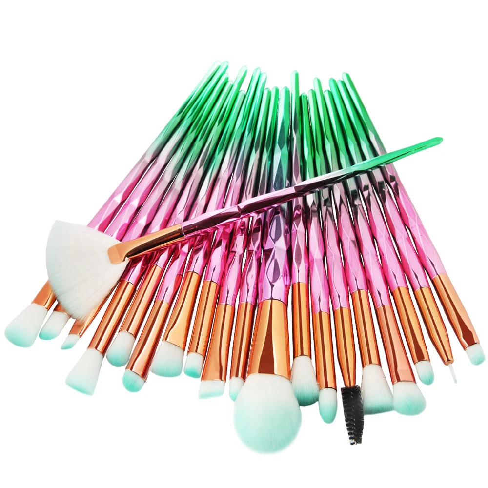 

20Pcs Diamond Makeup Brushes Set Powder Foundation Blush Blending Eye Shadow Lip Cosmetic Beauty Make Up Brush Dfdf
