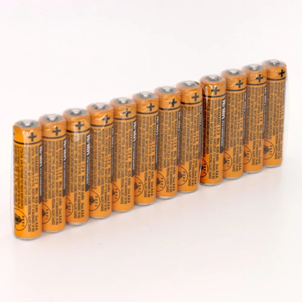 12x HHR 65AAABU AAA 1 2 v Ni MH перезаряжаемая батарея 630mah для беспроводной телефон