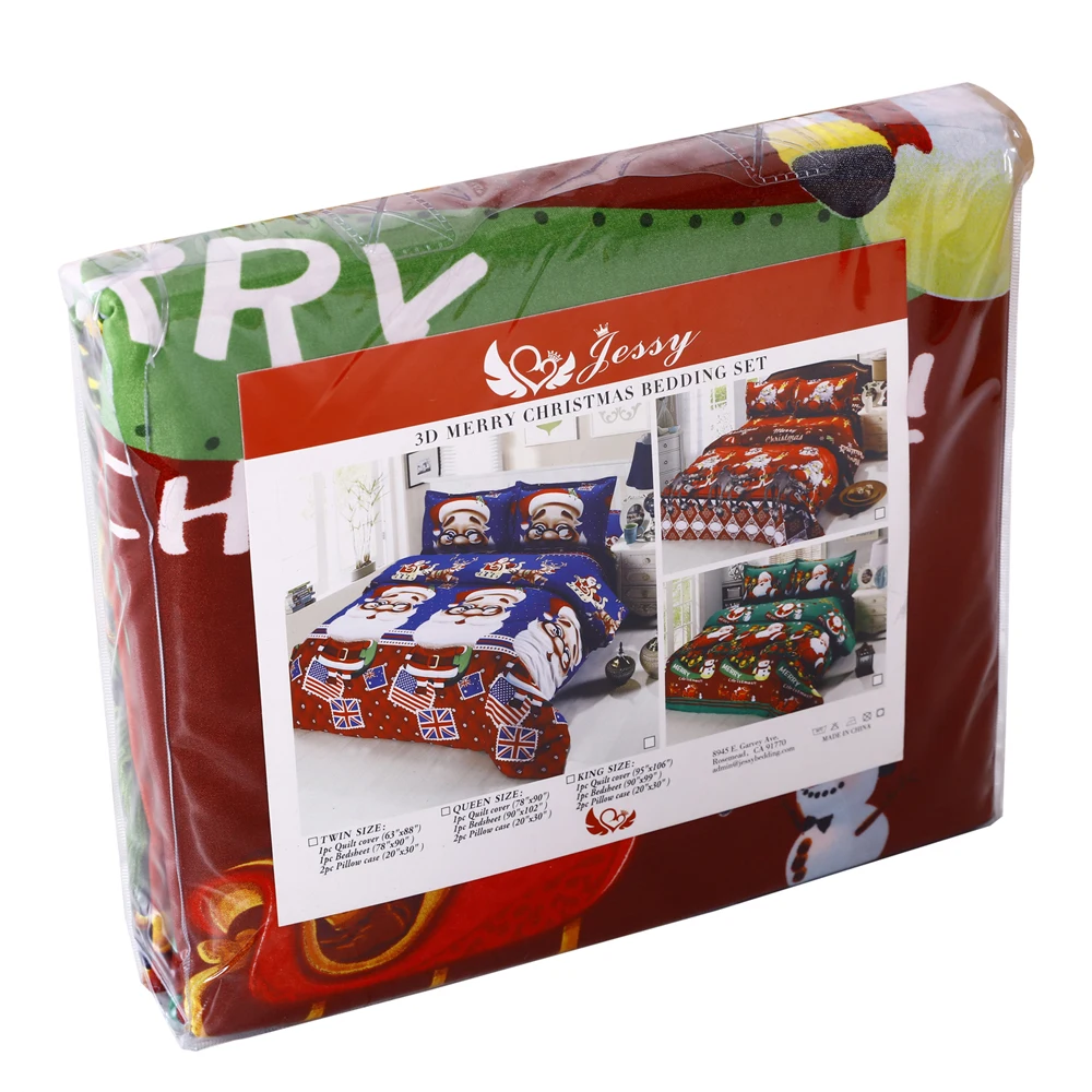 3D Постельные принадлежности Рождественский подарок Санта Клаус рождественские