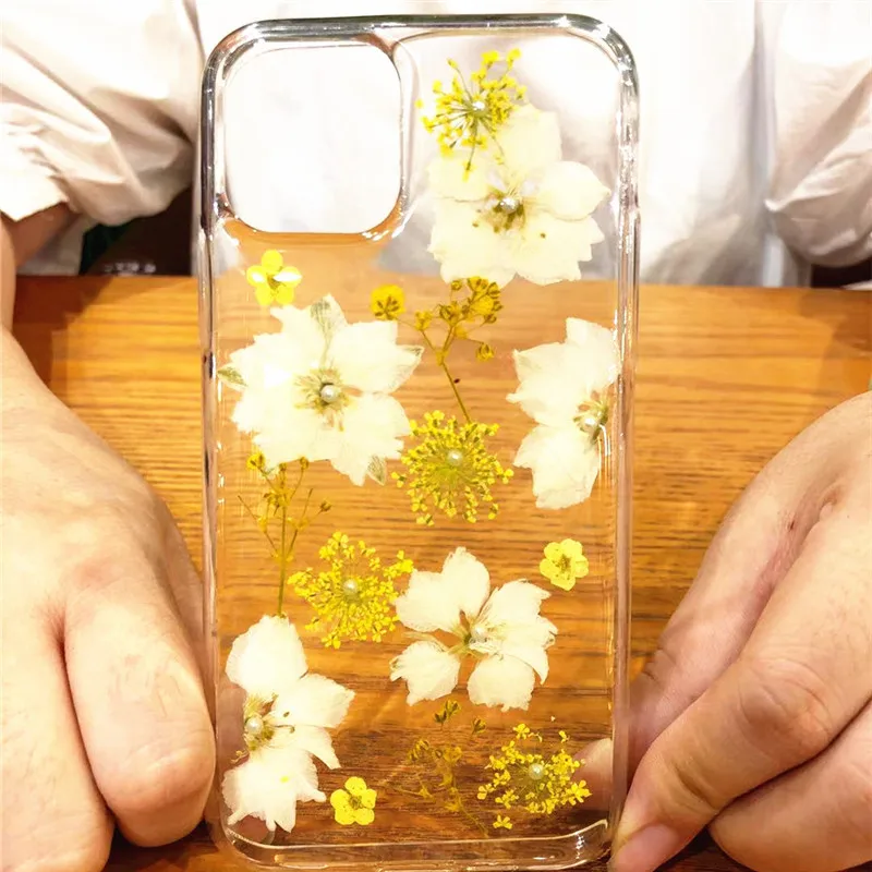 Real Flowers Dried Flower Soft TPU Back Cover for IPhone X 6 6S 7 8 Plus XS XR Max Clear Phone Case New 11 2019 |