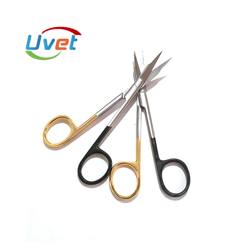 

Uvet Stainless steel veterinary animal surgical scissors 13cm 2pcs straight elbow head pet surgical scissors