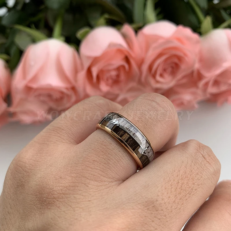 Модный вольфрамовый обручальный браслет 8 мм для мужчин и женщин инкрустация