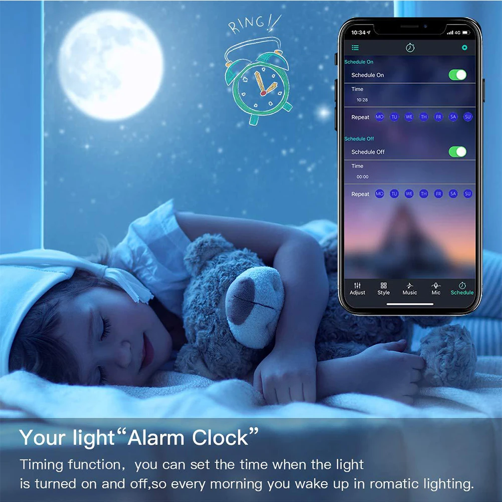 

Flexible Music Sync Kitchen RGB Bluetooth Control Ceiling DC12V Home Color Changing SMD 5050 Ribbon LED Strip Light Free Cut