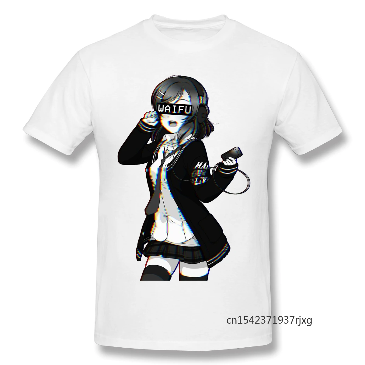

Maki Waifu Black T Shirt Lovelive Homme T-Shirt Tees Pure Short Sleeve Kawaii Clothing Anime Shirts Man Tshirts