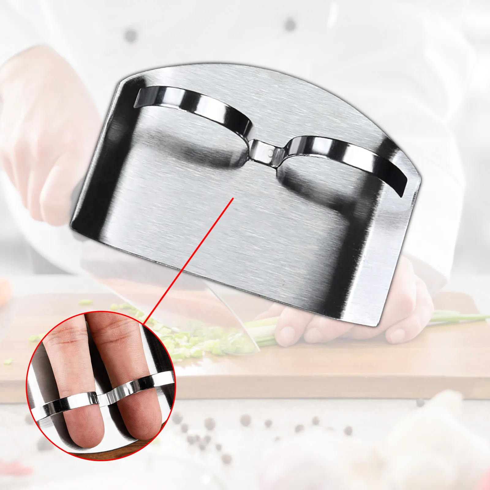

Kitchen Gadgets Stainless Steel Finger Protector Hand Cutting Guard Multi-purpose Anti-cutting Finger Guard Kitchen Tools