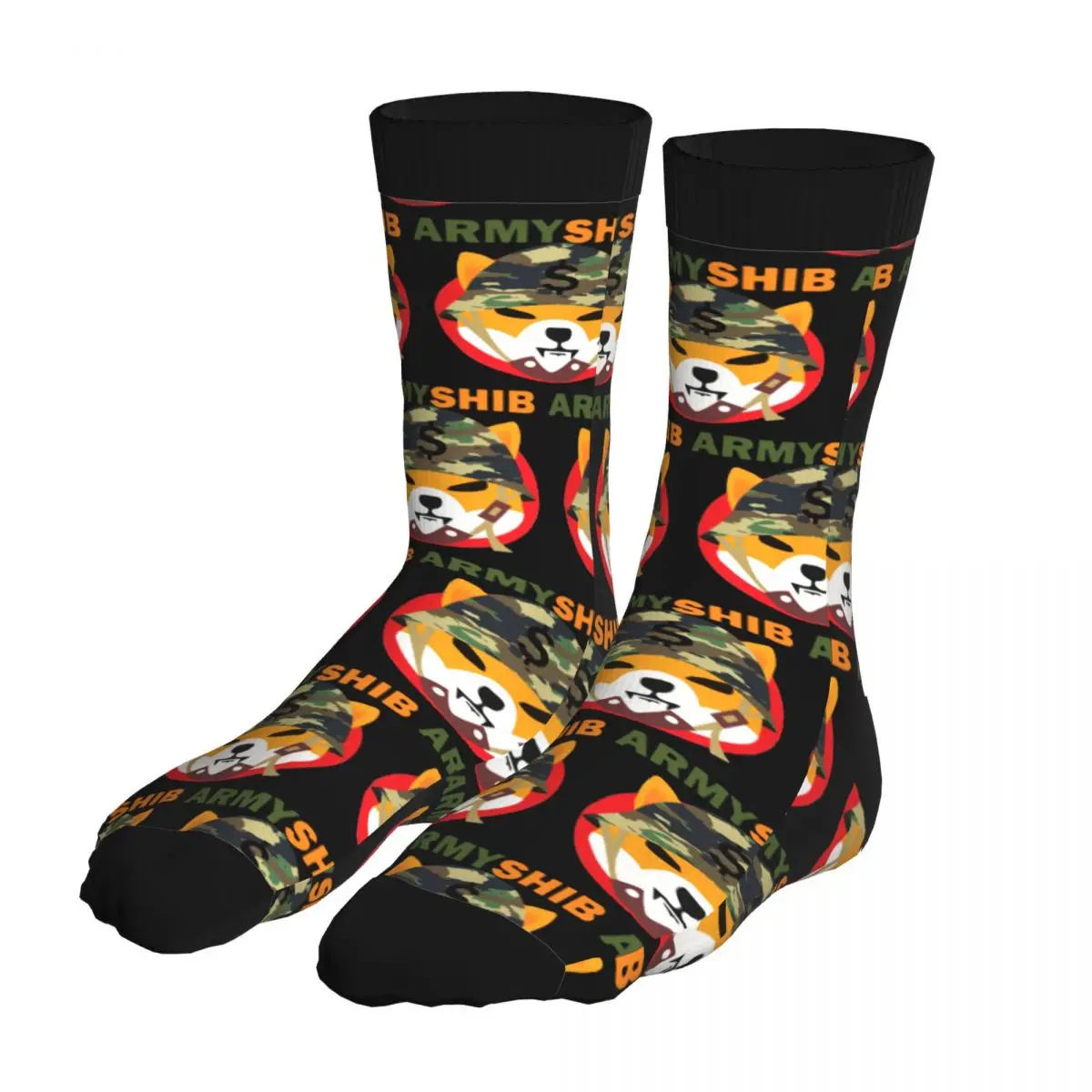 

Shib Army Crypto Thick Contrast Color Socks Men 5% Spandex Funny Middle Tube Winter Shib Inu Coin Doge Hodl Bitcoin Gift Idea